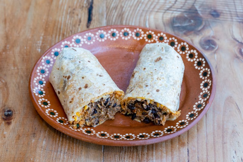 Sweet Pork Burrito with salsa verde